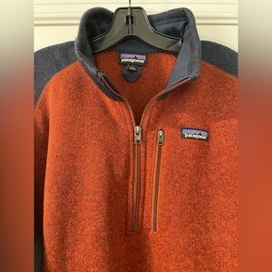 Patagonia Better Sweater 1/4 Zip Barn Red/Navy Large